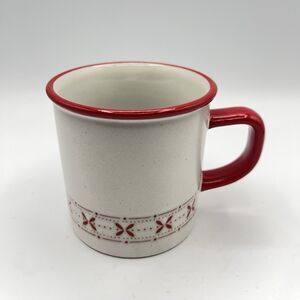 Hearth & Hand with Magnolia 9.5oz Fair Isle Stripe Christmas Mug Cream/Red
